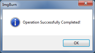ImgBurn Operation Successfully Completed