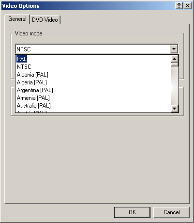 Choose PAL Video mode
