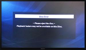 DVD error message from Philips